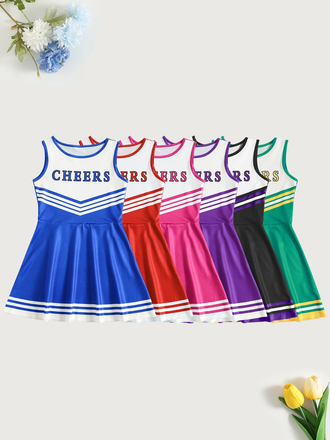 Cheerleading Dress Cute Children's Performance Dress Girls' Party Clothing Available In Multiple ColorsBack To School Season
