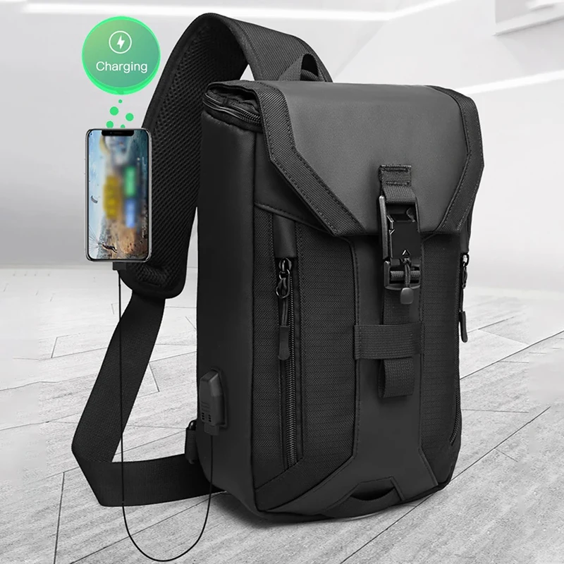 Men's shoulder bag multi-layer messenger bag high quality waterproof men's messenger bag youth messenger bag with USB port