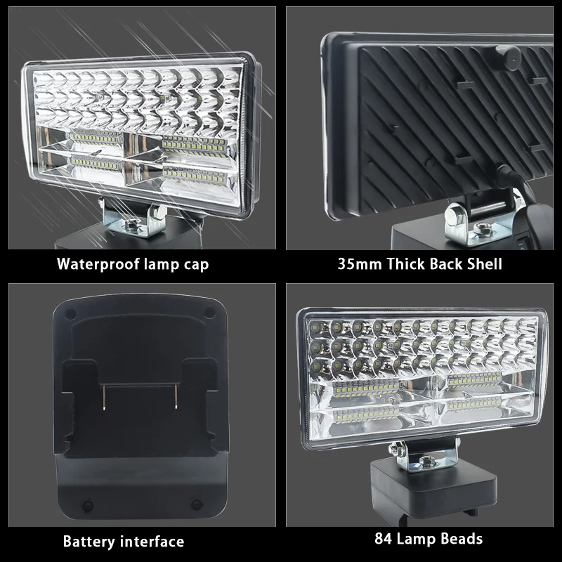 Imagem -05 - Carro Led Trabalho Luzes Lanternas Tocha Elétrica Spotlight para Hitachi 18v Bsl1830 Li-ion Bateria Alta Baixa Ceam Controle 8