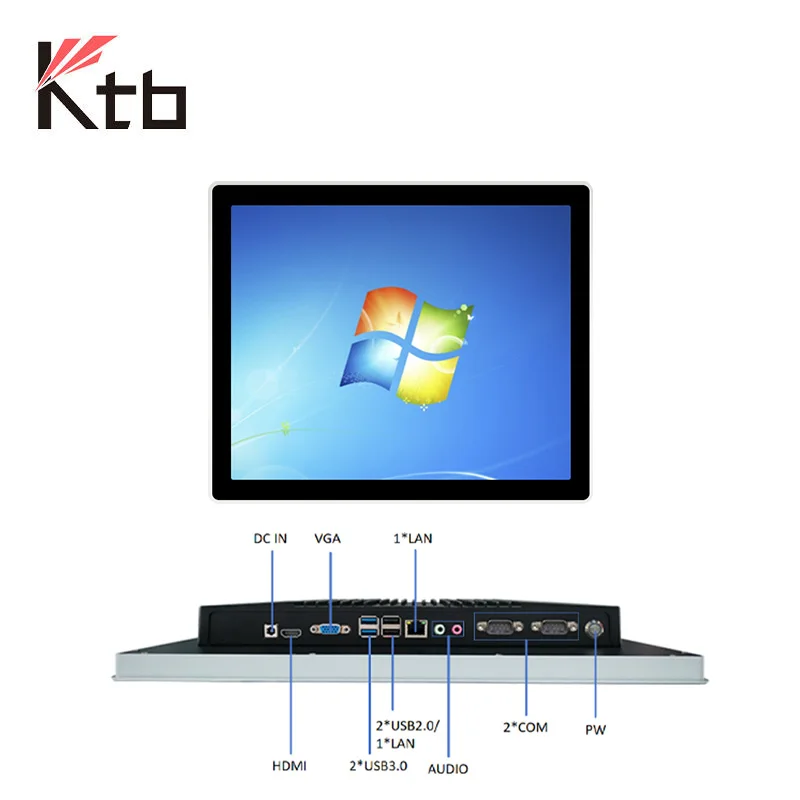 

KTB Industrial Embedded PC with True Flat Touch Screen Monitor Windows 7/10 & Linux Compatible