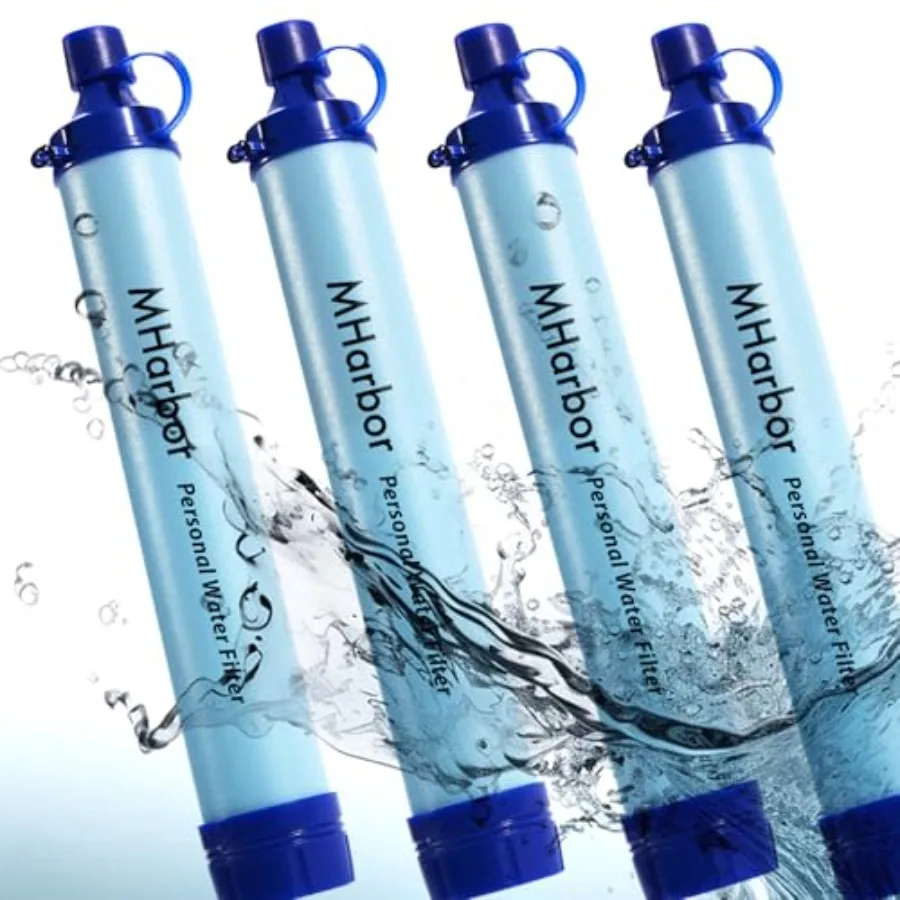 

4 Pack Personal Water Filter Straw Portable Outdoor Emergency Survival Gear for Hiking Camping Travel Hunting and Fishing