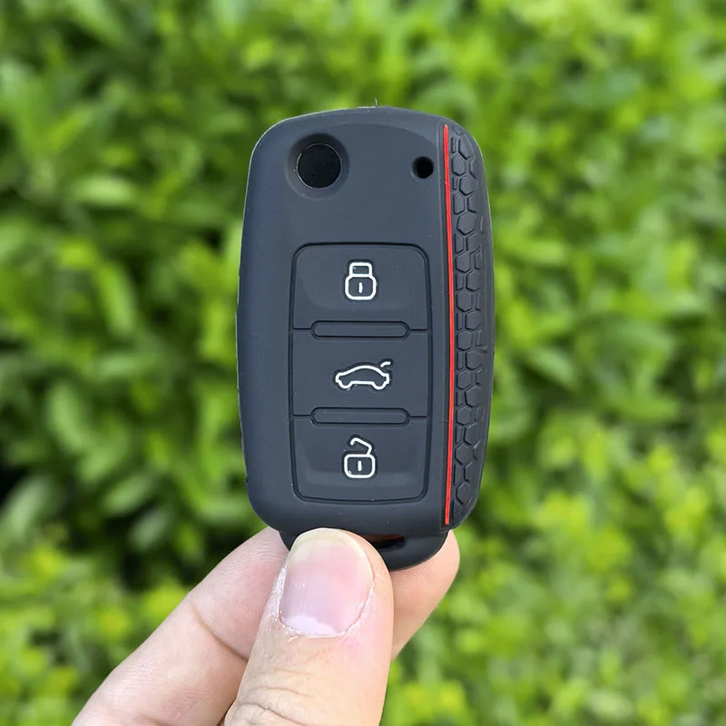 Protect Car key shell For Volkswagen polo passat b5 golf 4 5 6 MK5 MK6 Eos Bora Beetle TSI new Silicone cover case image 6