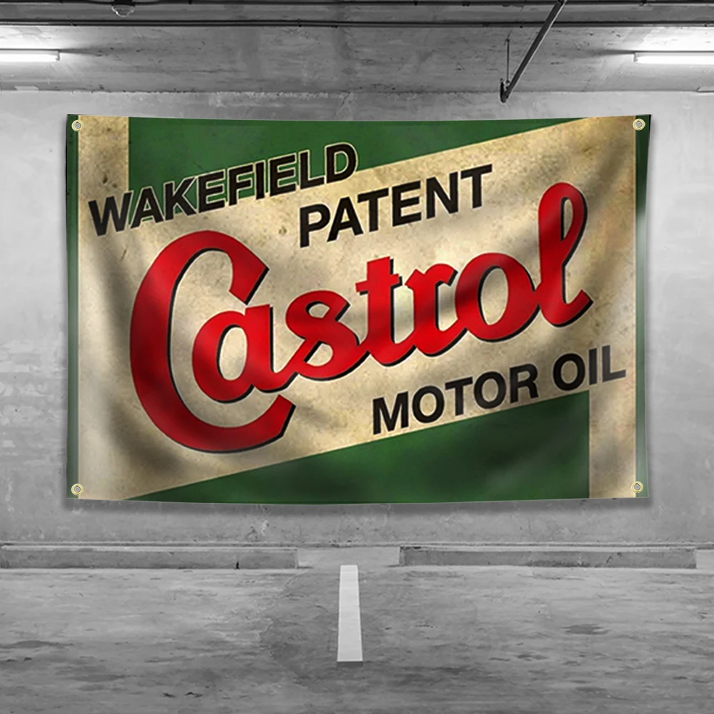 Motor Oil Retro Banner Flag Poster Wall Art Decoration AD Vintage Sign Man Cave Sexy Lady Girl Car Garage Pub Club Bar