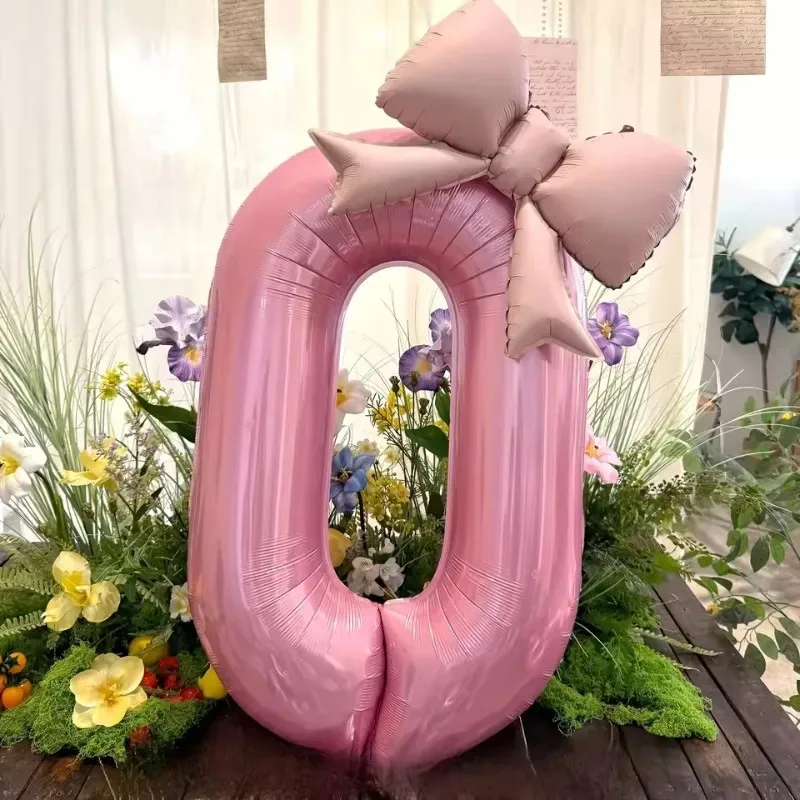 40 Zoll Nummer 0-9 Rosa Zahlen-Schleifenballons aus Aluminiumfolie für Frauen Mädchen Hochzeit Geburtstag Party Foto-Requisiten Zubehör – Detail 13