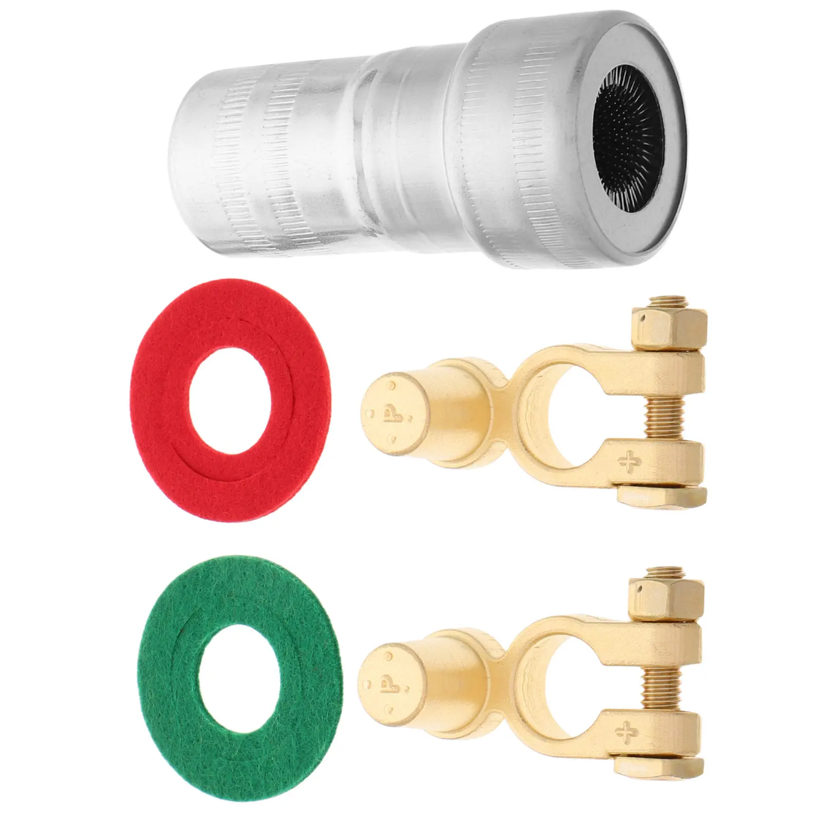 1Set Battery Terminal Connectors Brass Top Post Automotive Car Truck Battery Connector Set with Quick Release Secure Fit Wide