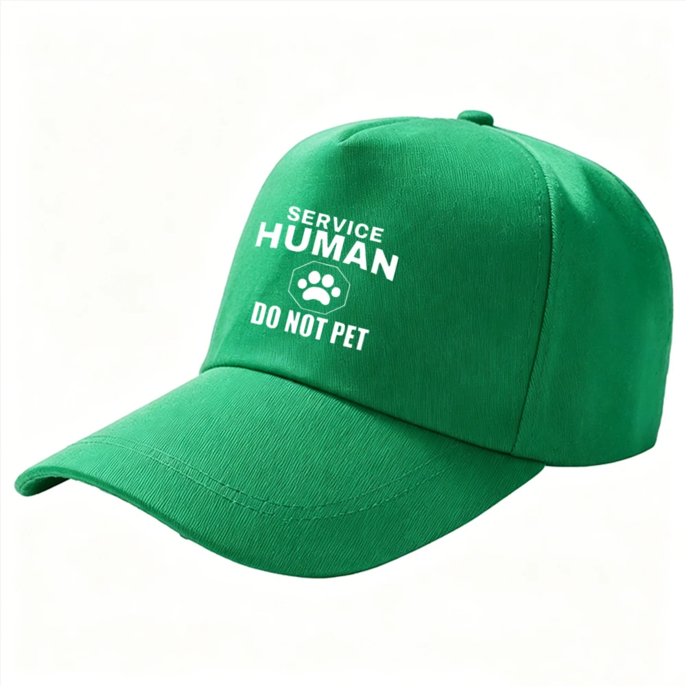 Service Human Do Not Pet Paw Print Slogan Baseball Cap Adjustable Funny Pet Theme Unisex Outdoor Casual Sun Hat Protection Hat