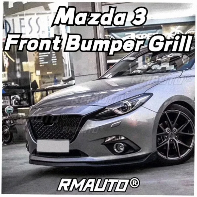 RMAUTO Car Front Grille Racing Grill Honeycomb Diamond Style Mesh Grid Body Kit for Mazda 3 Axela 2014-2022 Car Accessories