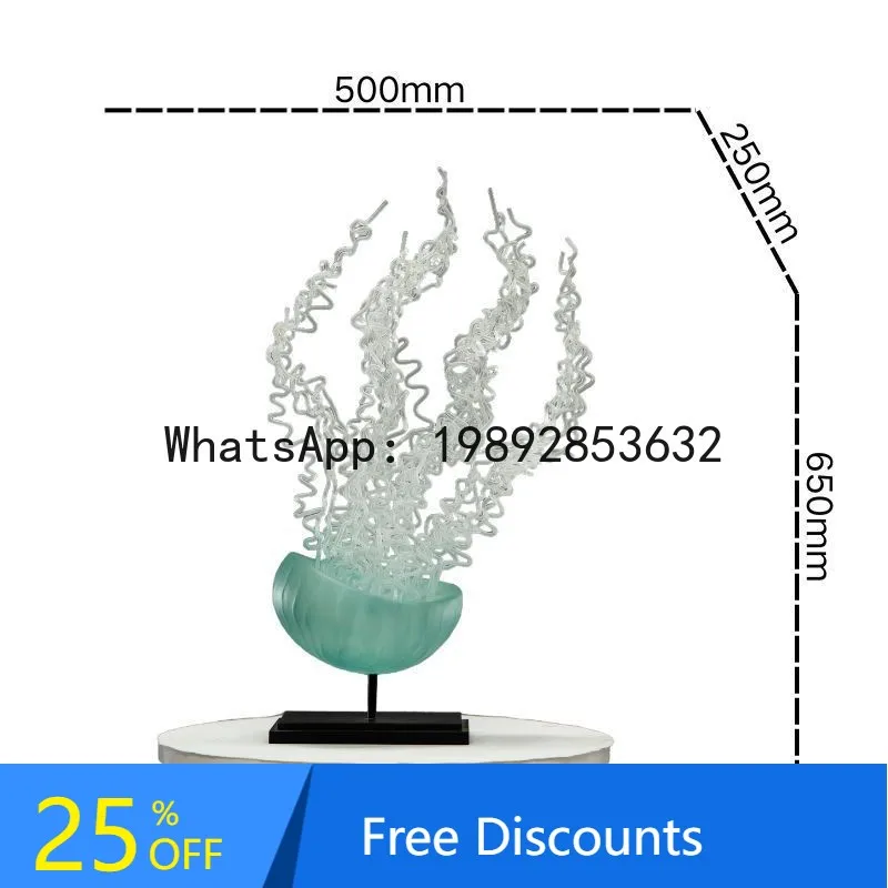 

CZ Hotel Front Desk Octopus Creative Ornament Transparent Resin Soft Decoration Sales Office Lobby Entrance Craft