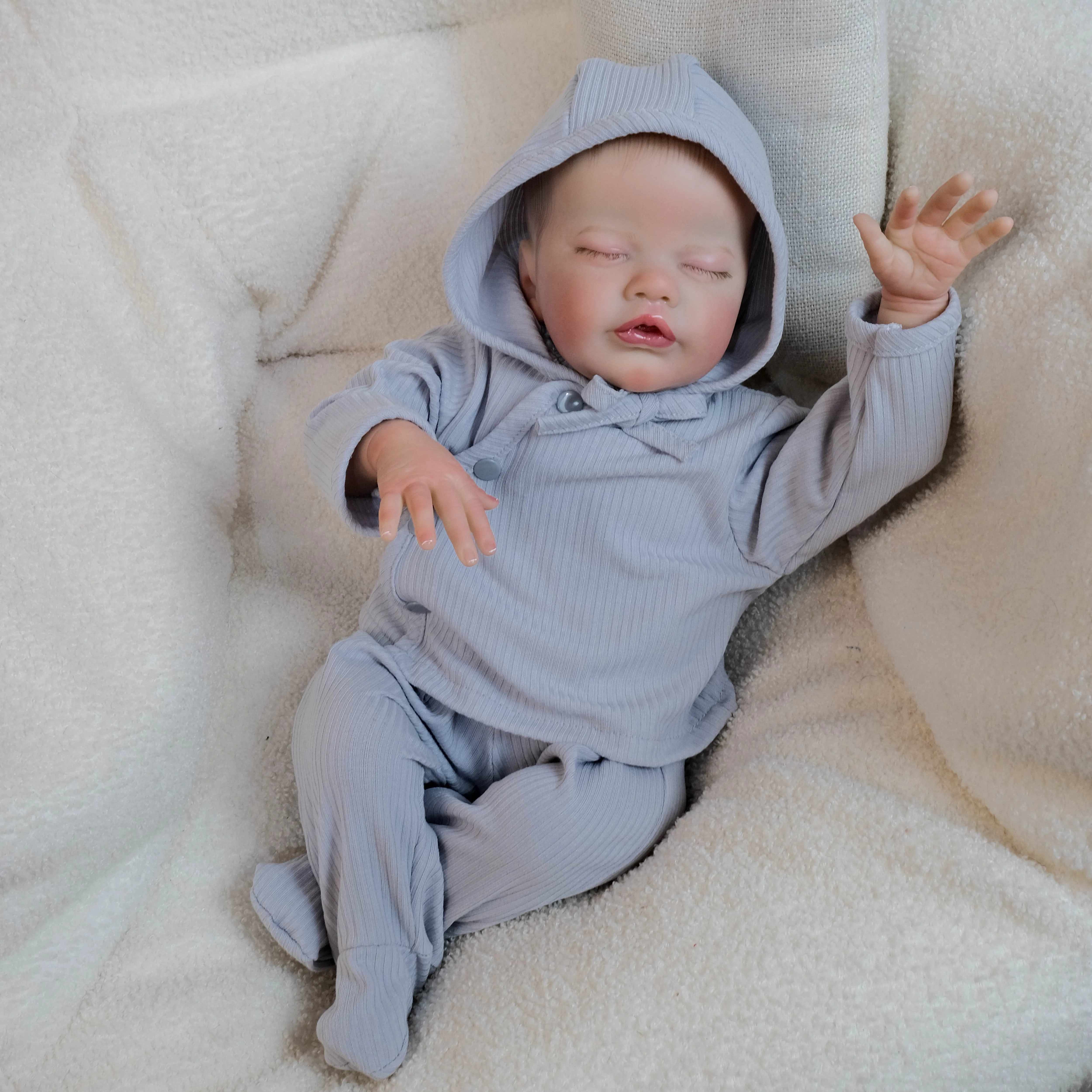 NPK Boneca Reborn Primrose de 19 polegadas - Boneca fofa pintada pronta para dormir e acordar com toque macio realista para colecionadores