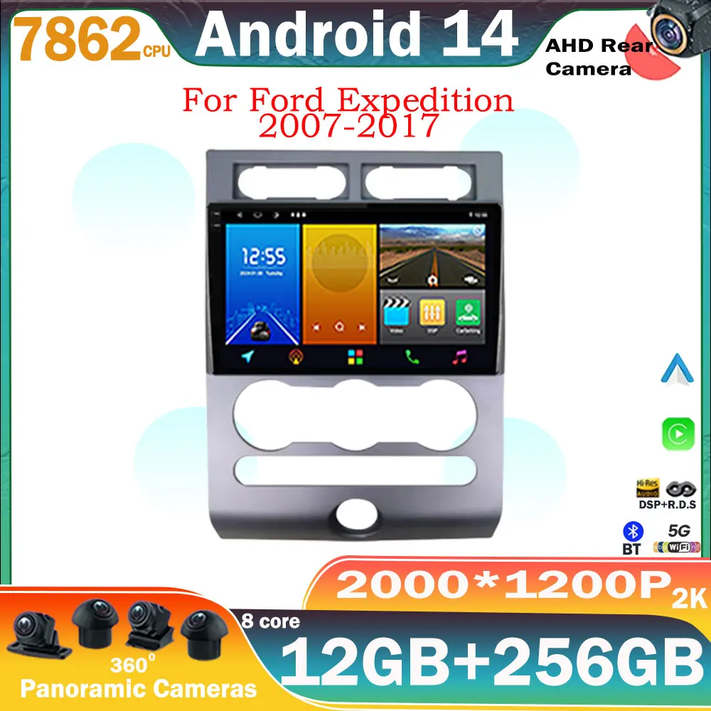 

For Ford Expedition 2007-2017 Android 14 Multimedia Navigation GPS Video Autoradio Player Car Stereo Carplay Monitor Radio 2 din