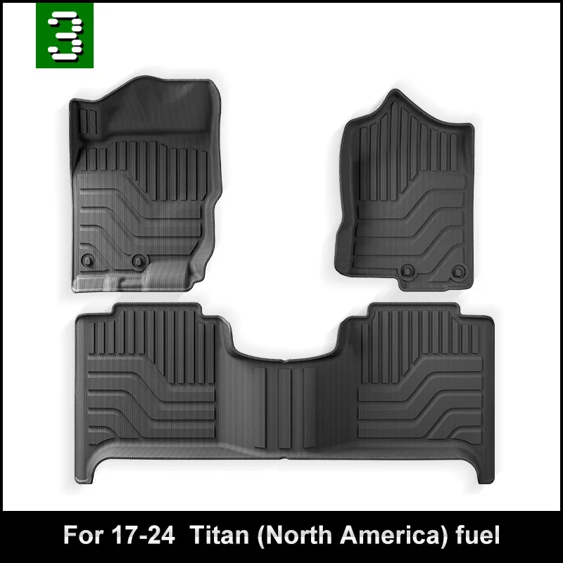 Car Rear Trunk Mat for Nissan Titan 2017-2024 TPE Rear Trunk Protector Pad All Weather Carpet Cargo Liner Pet Anti-kick Pad