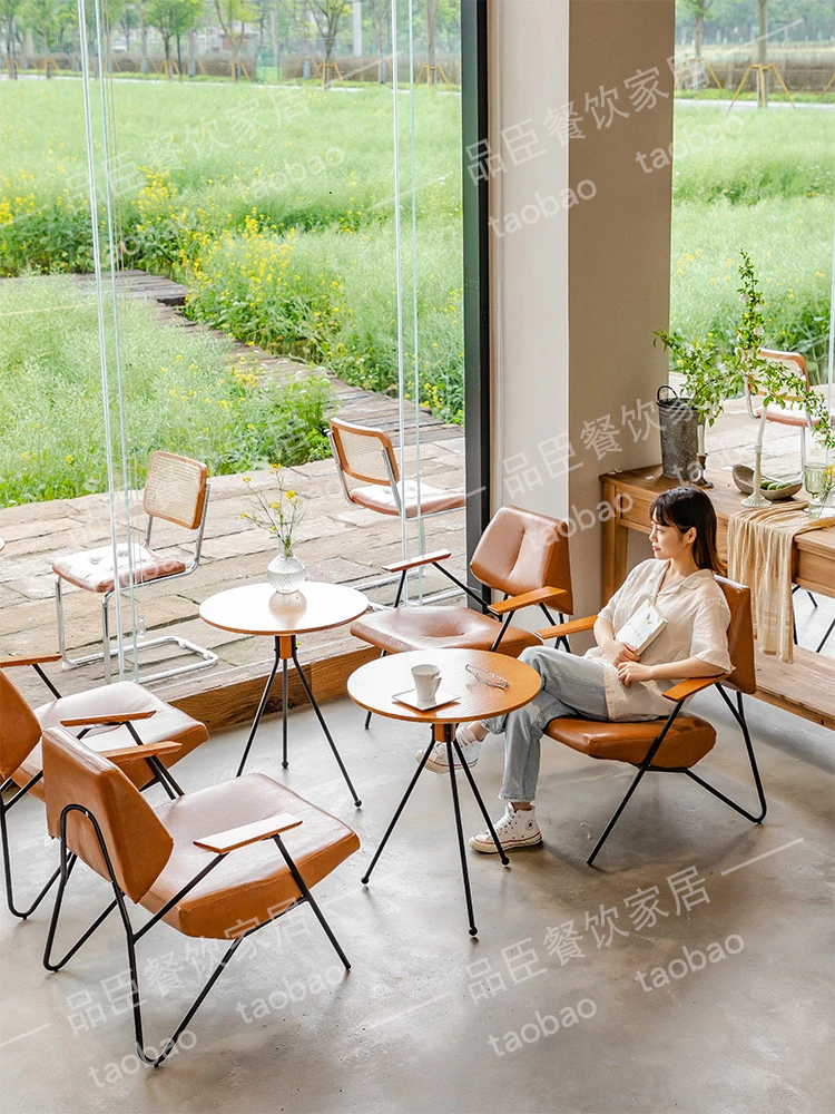 Toko furnitur komersial, toko makanan penutup, toko teh susu, meja dan kursi kombinasi bar, bisnis restoran