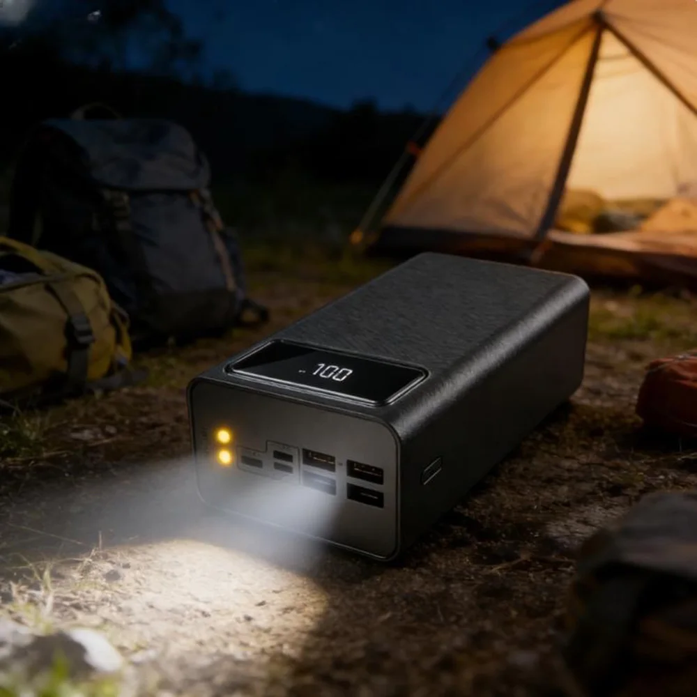 Neue 50000mAh Powerbank, schnelles Laden, große Kapazität, 4 USB-Anschlüsse, digitale Anzeige für iPhone, Samsung, Huawei, Xiaomi