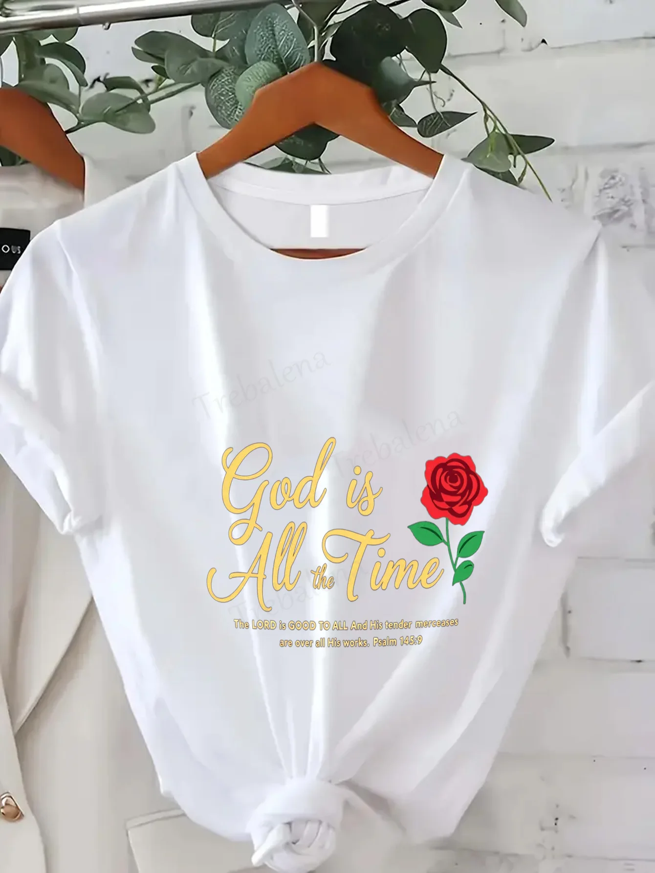 

Women T-shirt God Is All the Time T-Shirt for Women - Faith & Rose Design, Casual Christian Wear