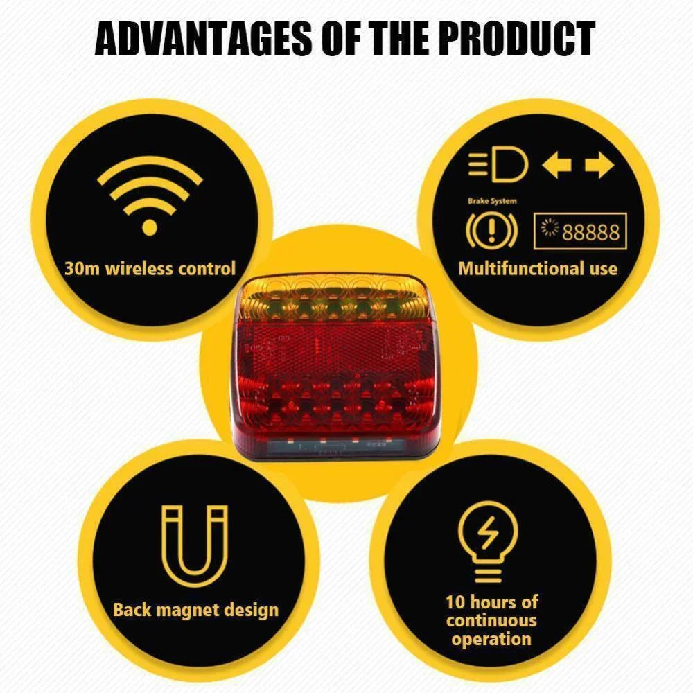 12V Szikratávirát Mágneses ledes Teherautó Farok ligh Filmelőzetes hátsó Féklámpa Szemafor Előzetes értesítés Fék ligh Villanyégő Cirkuszkocsi Lakóautó Teherautó Lakóautó