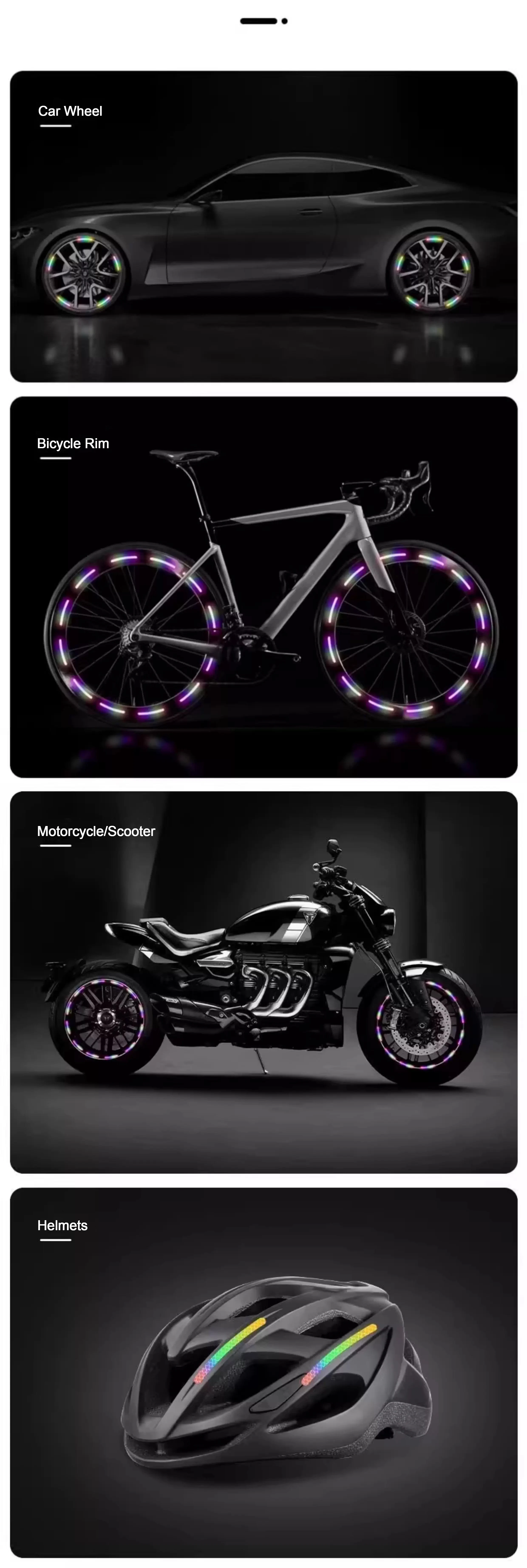 20 Stück Fahrrad-Reflektoraufkleber Auto-Reflektionsband Leuchtende Fluoreszierende Farbige Raddekoration Motorrad-Nachtaufkleber – Detail 3