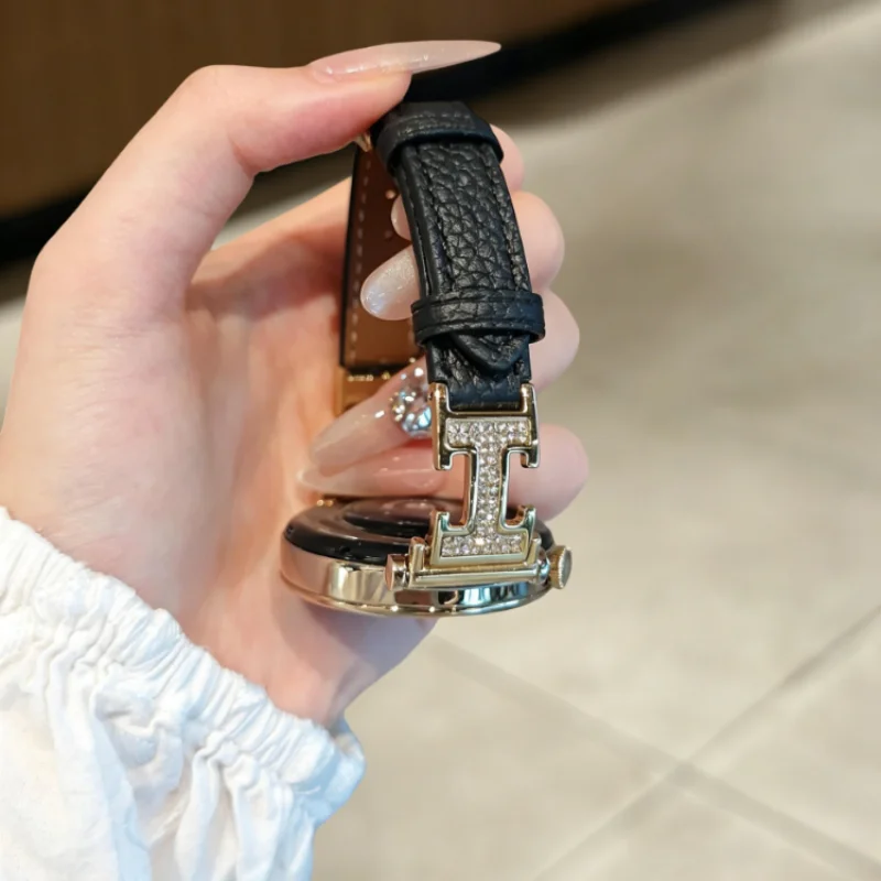 Simple diamond studded leather strap suitable for Huawei GT5/GT5 Pro/GT4/GT2/3/4 22mm/20mm/18mm fashionable strap