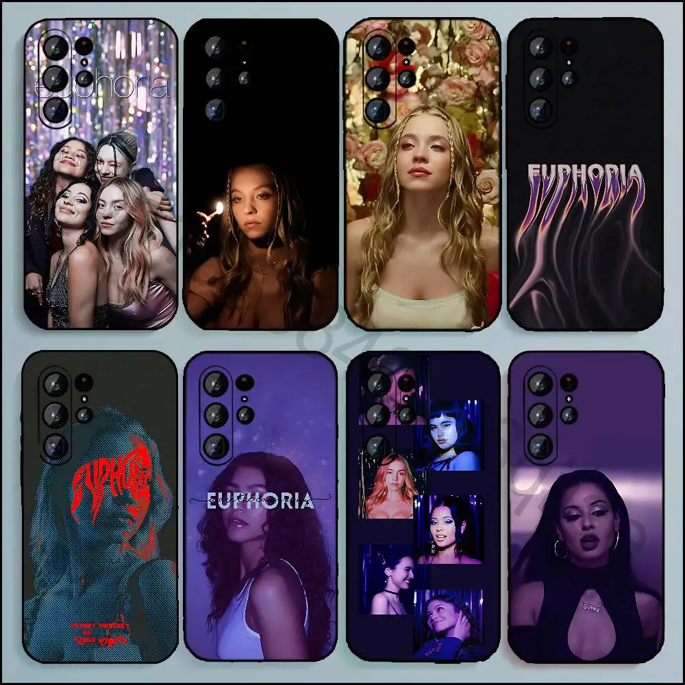 Coque de téléphone e-euphoria pour Samsung Galaxy A20 21 22 31 32 52 53 72 73 80 91, couverture noire souple