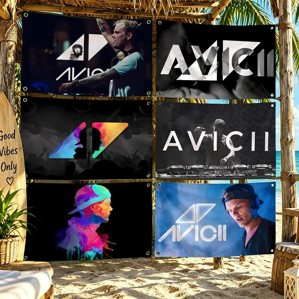 Avicii Record Producer Flags For Outdoor Party Home Living Room Bar Bedroom Decoration Soft Durable Tapestry Skin-friendly