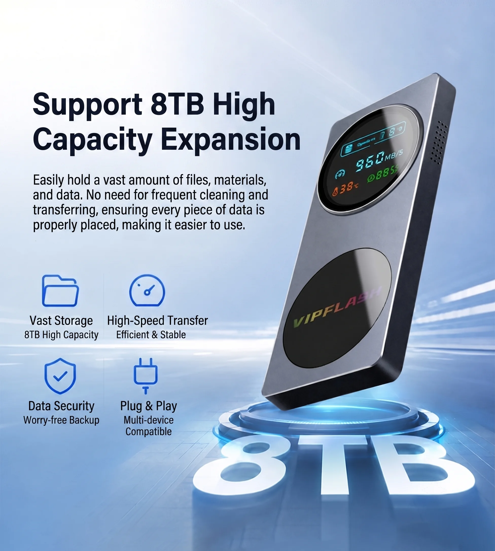 M.2 NVMe SSD-Gehäuse 10Gbps USB-C 3.2 Gen2 Externes Gehäuse Unterstützt M- und B&M-Schlüssel 2280 SSD Aluminiumgehäuse UASP für NVMe – Detail 8