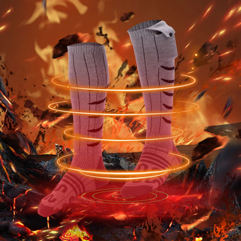 1 par de calcetines térmicos térmicos de invierno a prueba de frío calcetines de esquí calcetines largos calentados Unisex calentador de pies para esquiar al aire libre senderismo