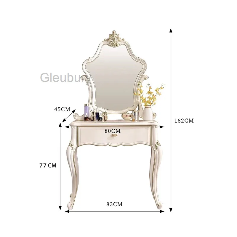 European Elegant Vanity Table Ornate Aesthetic Luxury Premium Vanity Table Beautiful Exquisite Meuble Chambre Bedroom Furniture