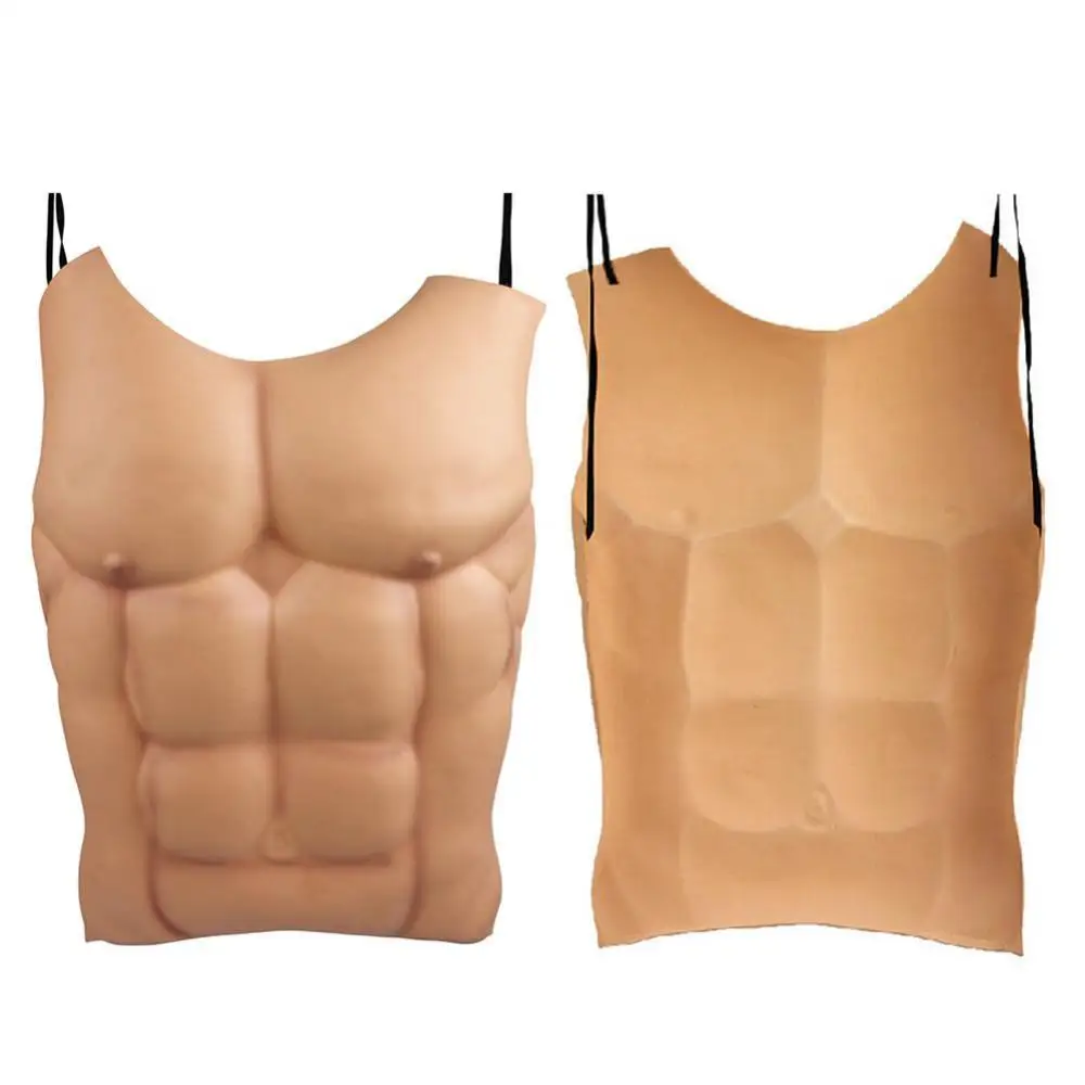 Funny Fake Muscle Belly Body Cosplayers Muscle Chest EVA Men Fake Skin Chest Muscle Costume Halloween Christmas Cosplay Props