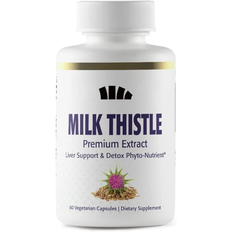 Milk Thistle Capsules L-glutathione, Resveratrol, Thistle, Selenium, and Choline for Healthy Metabolism and Inflammation Support