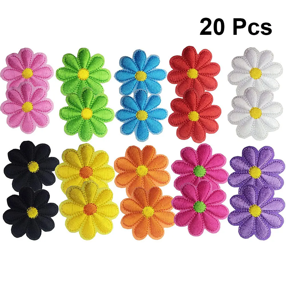 20 قطعة بقع لاصقة عباد الشمس الحديد على التصحيح لإصلاح الملابس ديكور Craft بها بنفسك الحرفية الجينز أكياس القبعات الأحذية الجوارب التطريز