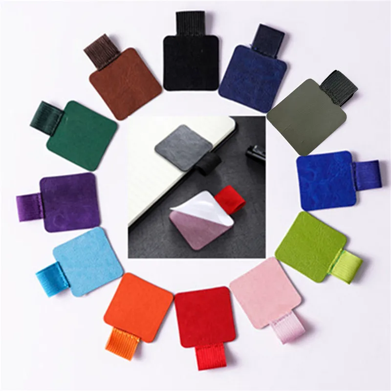 5 Pcs/Set Self-Adhesive Leather Pen Loop for Creative Notebook Pen Loop Holder Notebooks Accessories Pencil Elastic Loop