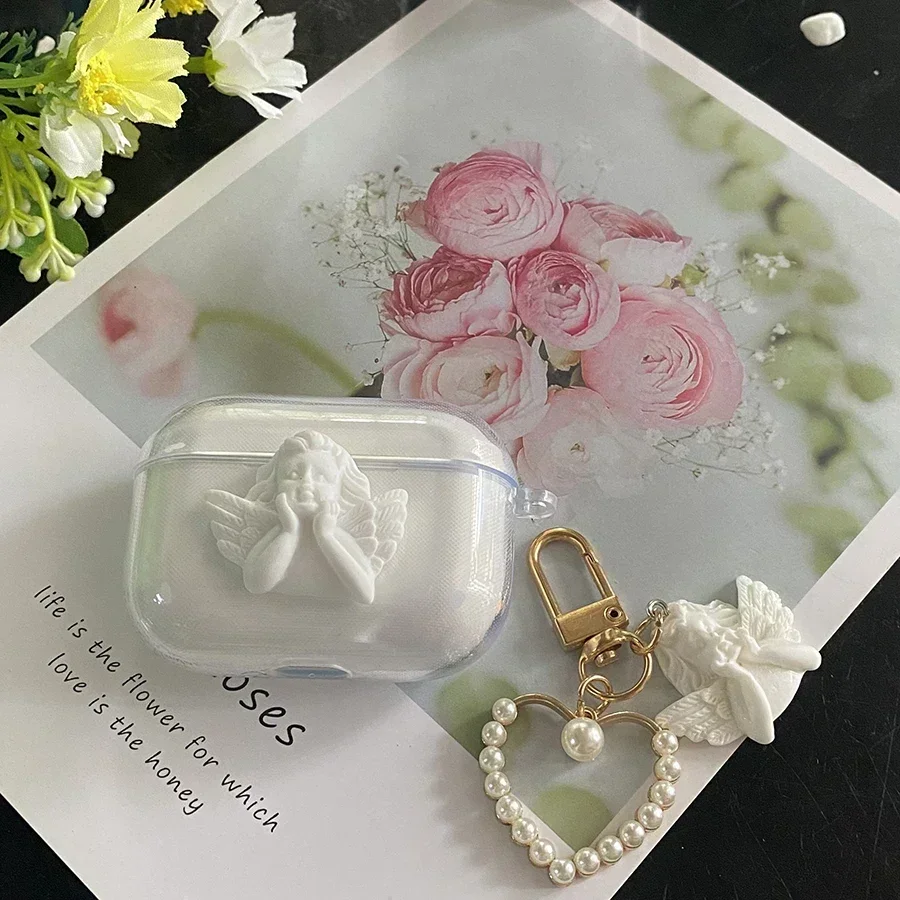 Funda de silicona transparente para auriculares Redmi Buds 4, cubierta activa, bonita carcasa de oso/flor