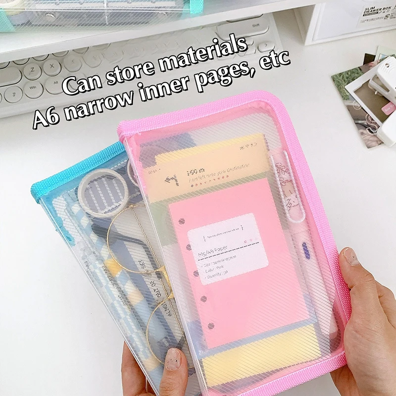 Transparent Portable PP Zipper Bag Simple Multifunctional Organizer Bag File Organizer Large Capacity Stationery Organizer
