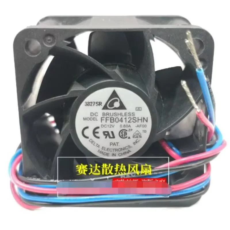 Delta Electronics FFB0412SHN AF00 DC 12V 0,60A 40x40x28mm Ventilador de resfriamento de servidor de 2 fios