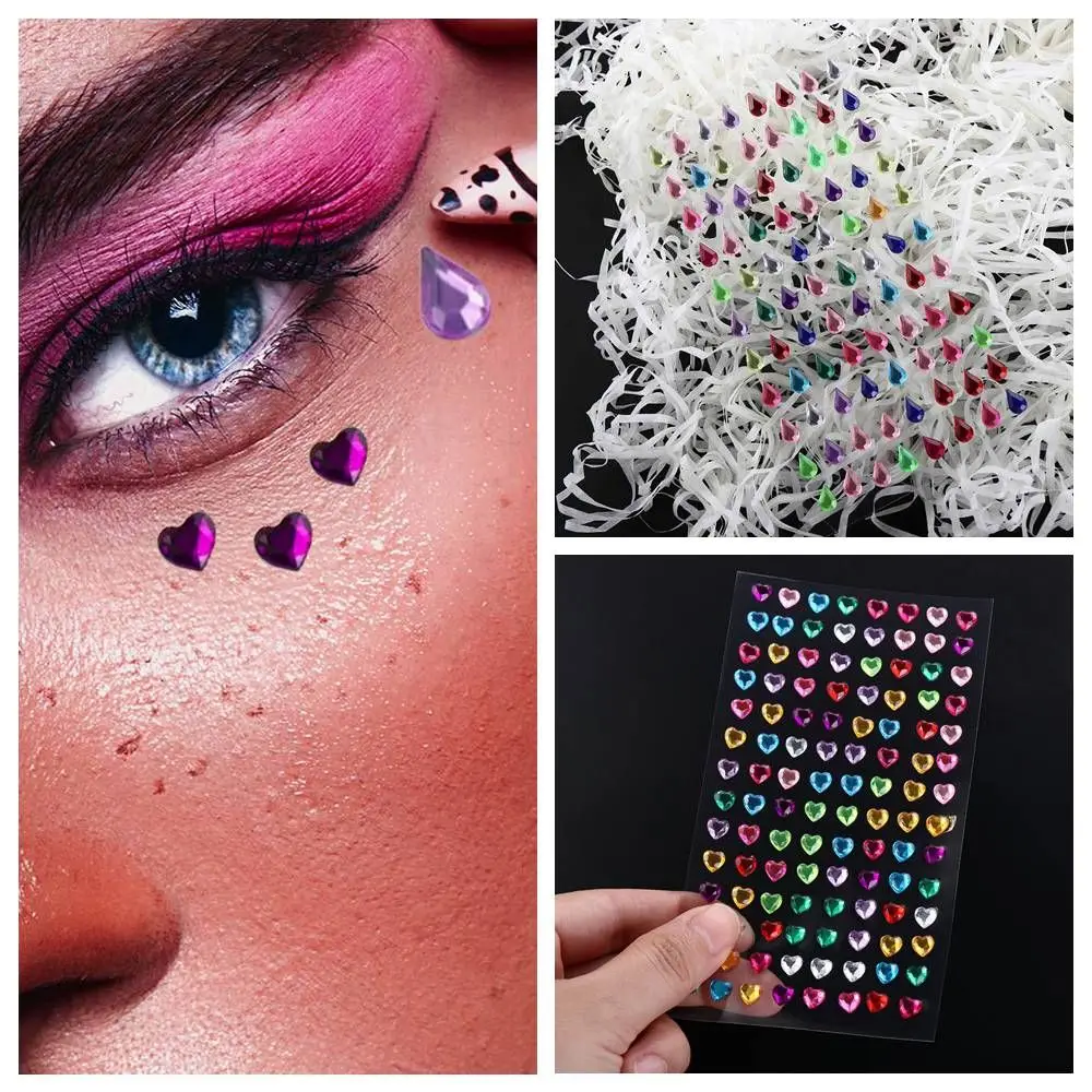 Waterdrop Rhinestone Eye Makeup Tattoo Stickers Stage Party 3D Face Jewelry Crystal Diamond DIY Eyes Face Body Decoration