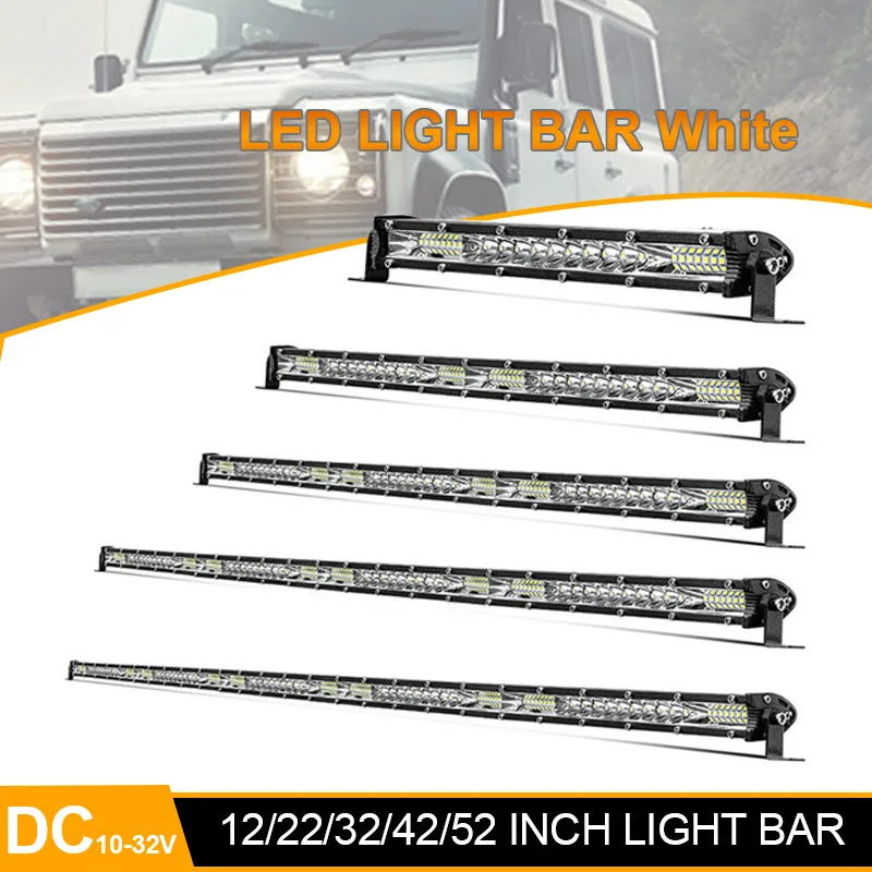 Super Slim 12-52inch Led Work Light Bar 12V 24V Combo LED Bar Offroad for Trucks 4X4 UAZ Off Road ATV