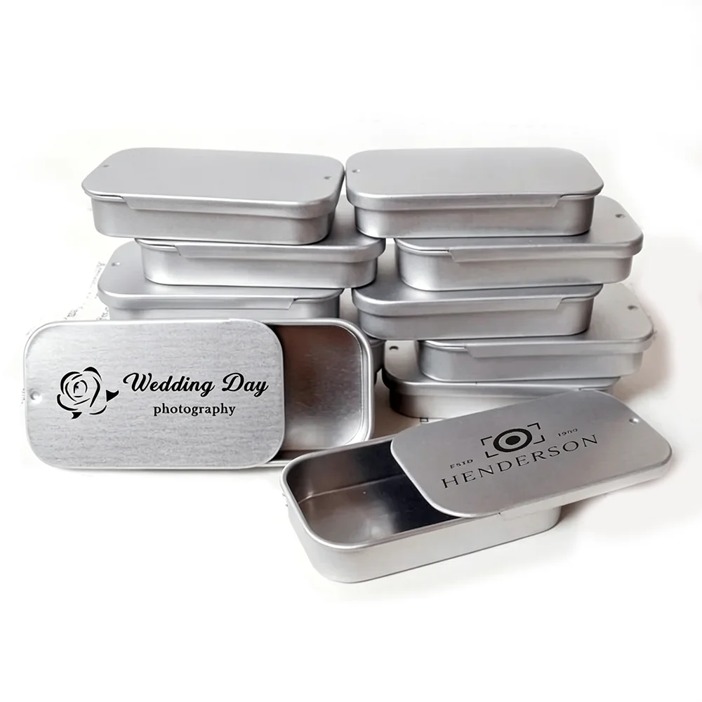 Free Custom 60X34X10MM Mini Sliding Lid Tins Jewellery Box Candle Tin Diy Container For Wedding Gift Small Organizer Storage Box-image