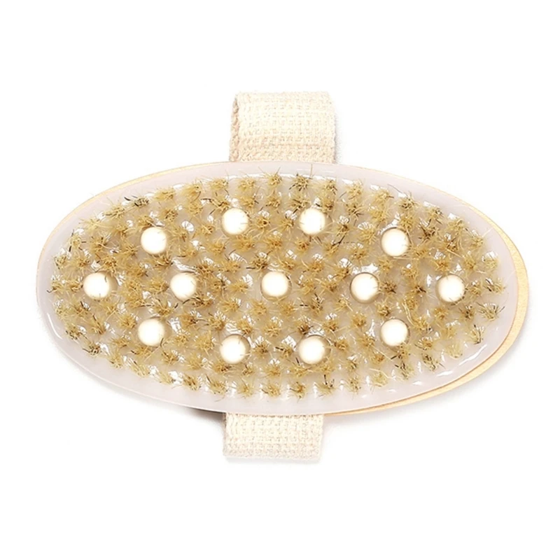 2 In 1 Dry Skin Body Brush Natural Bristle Dead Skin Remover Anti Cellulite Exfo