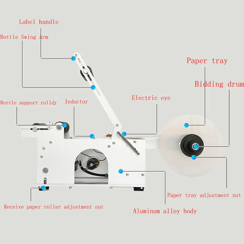 Standard Semi Automatic Labeling Machine for Glass Round Bottle Beer and Beverage Labeling Machine