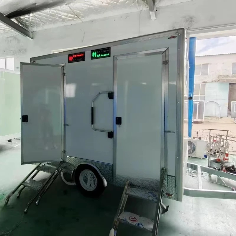Customized Outdoor Sandwich Panel Portable Toilet Trailer Luxury Bathroom  Mobile Toilet Trailer