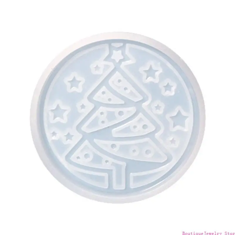 E1PE Snowflake Silicone Molds Handmade Christmas Tree Cup Mat Casting Molds-Decor for DIY Epoxy Resin Jewelry Moulds
