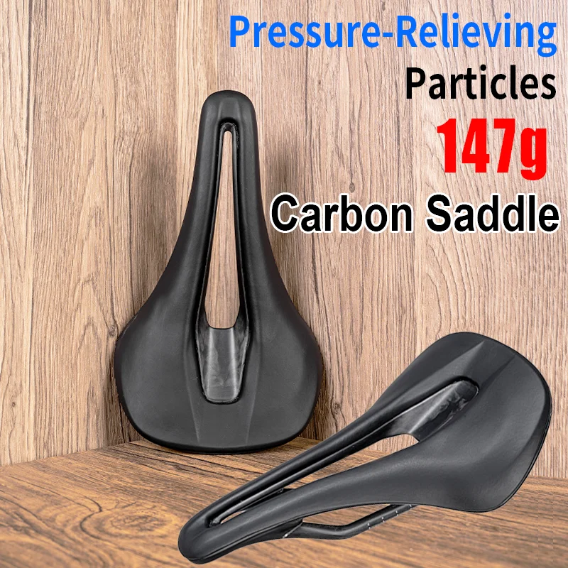 

KORE 147g Carbon Ultra Light Bike Saddle with Particle Flow,Shock Absorber Pressure-Relieving Seat MTB Road Bike Folding Bicycle