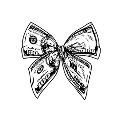 Dollar Bowknot Tatoo Sticker Lasting Fake Tattoo for Woman Man Herbal Temporary Tattoo Punk Art Faux Tattoos Waterproof Tatuajes