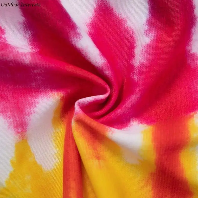 

High Cut Swimming Suit Two Pieces Bathing Suit Tie Dye Knot Set for Beach 400C