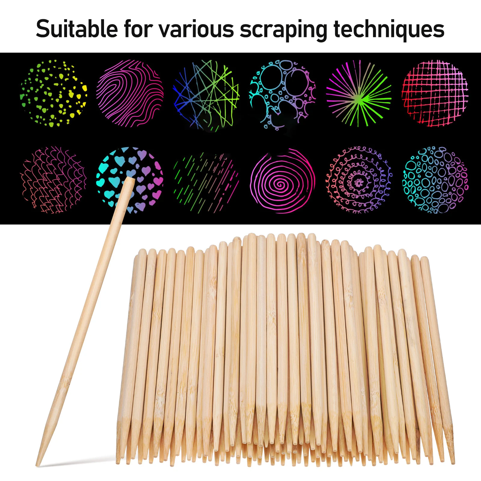 

150pcs Scratch Paper for Art DIY Decoration Durable Lightweight Craft Tool Set Wood Pen Sturdy Smooth Easy to Use