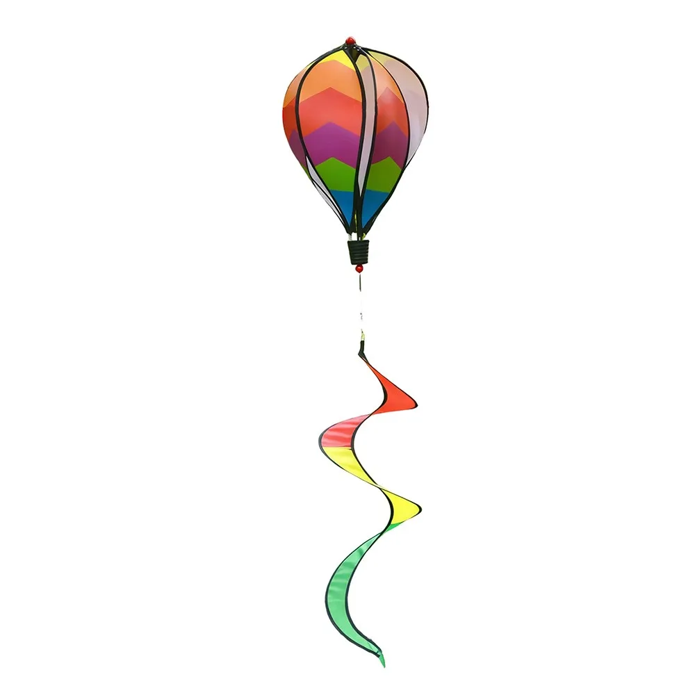 Giant Size Hot Air Balloon Plastic Material Rainbow Colors Wind Spinner Color-changing Film Transparent Film Rotating Windmill