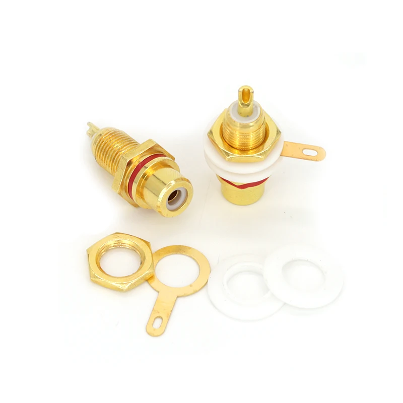 1 Pasang Soket Betina RCA Panel Rangka Konektor Steker Terminal Audio Adaptor Plug 3.5Mm Steker AV