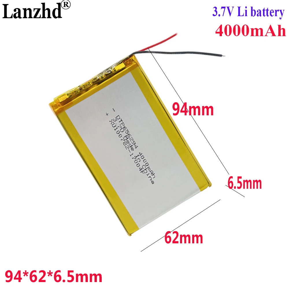 

3.7V Li Battery 4000mah For Mobile power mifi air conditioning suit water purifier machine 656294 KC CB CE certification