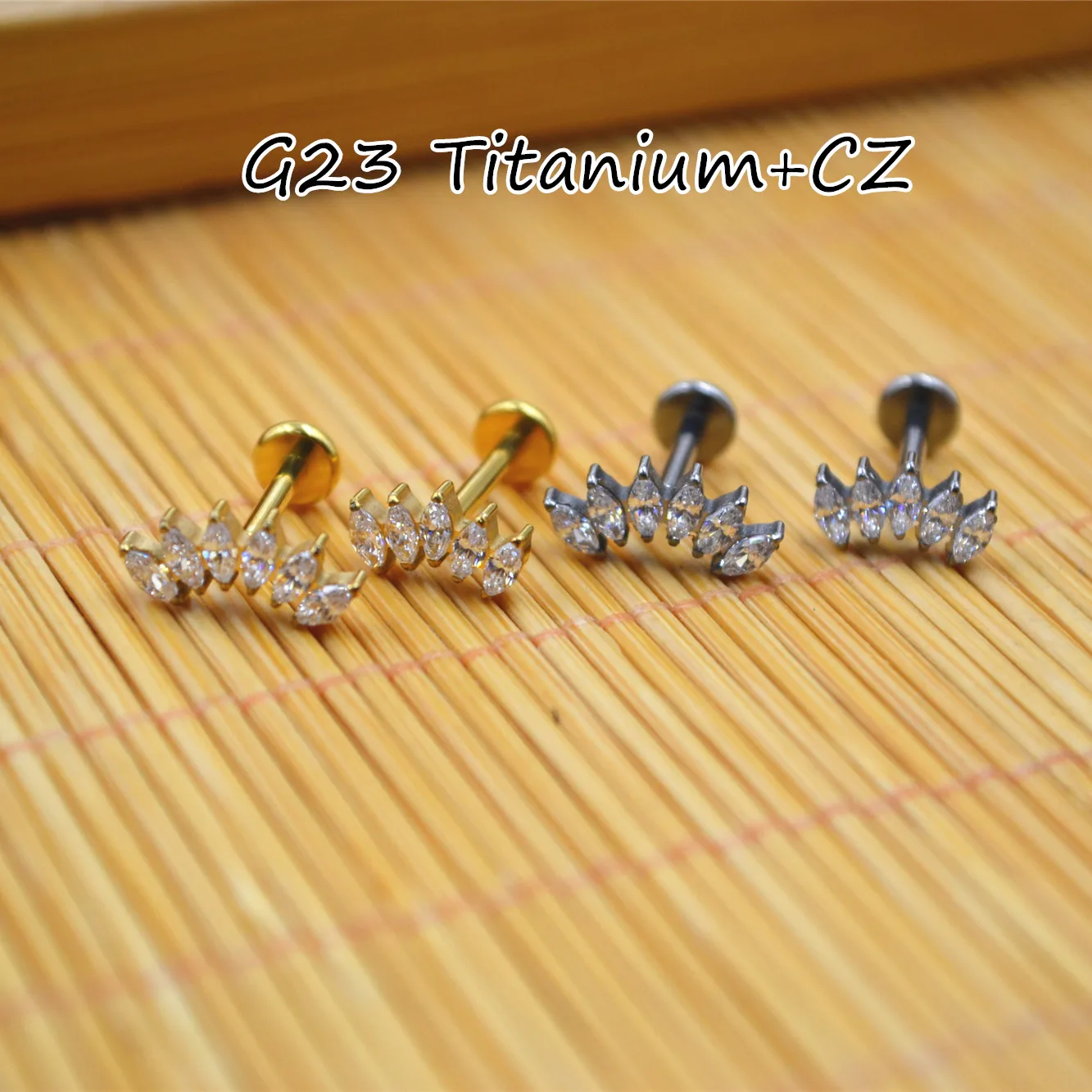 

10pcs Body Jewelry 16Gx8mm G23 Titanium CZ Lip Labret Bar Ear Helix Tragus Rook Barbells Stud Piercing Jewelry Cute Shine