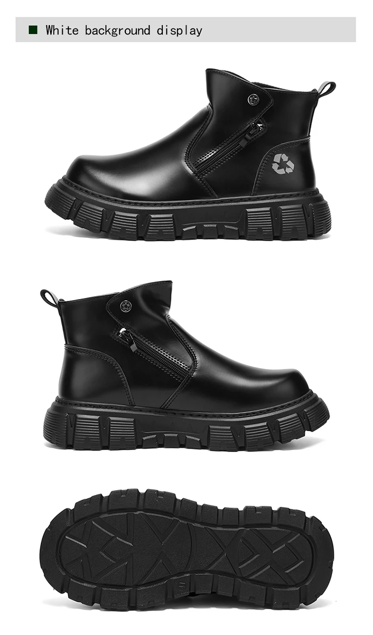 Herren-Freizeitstiefel mit hohem Schaft und seitlichem Reißverschluss, atmungsaktiv und bequem für Outdoor-Sportarten, Wandern und Trekking. – Detail 19