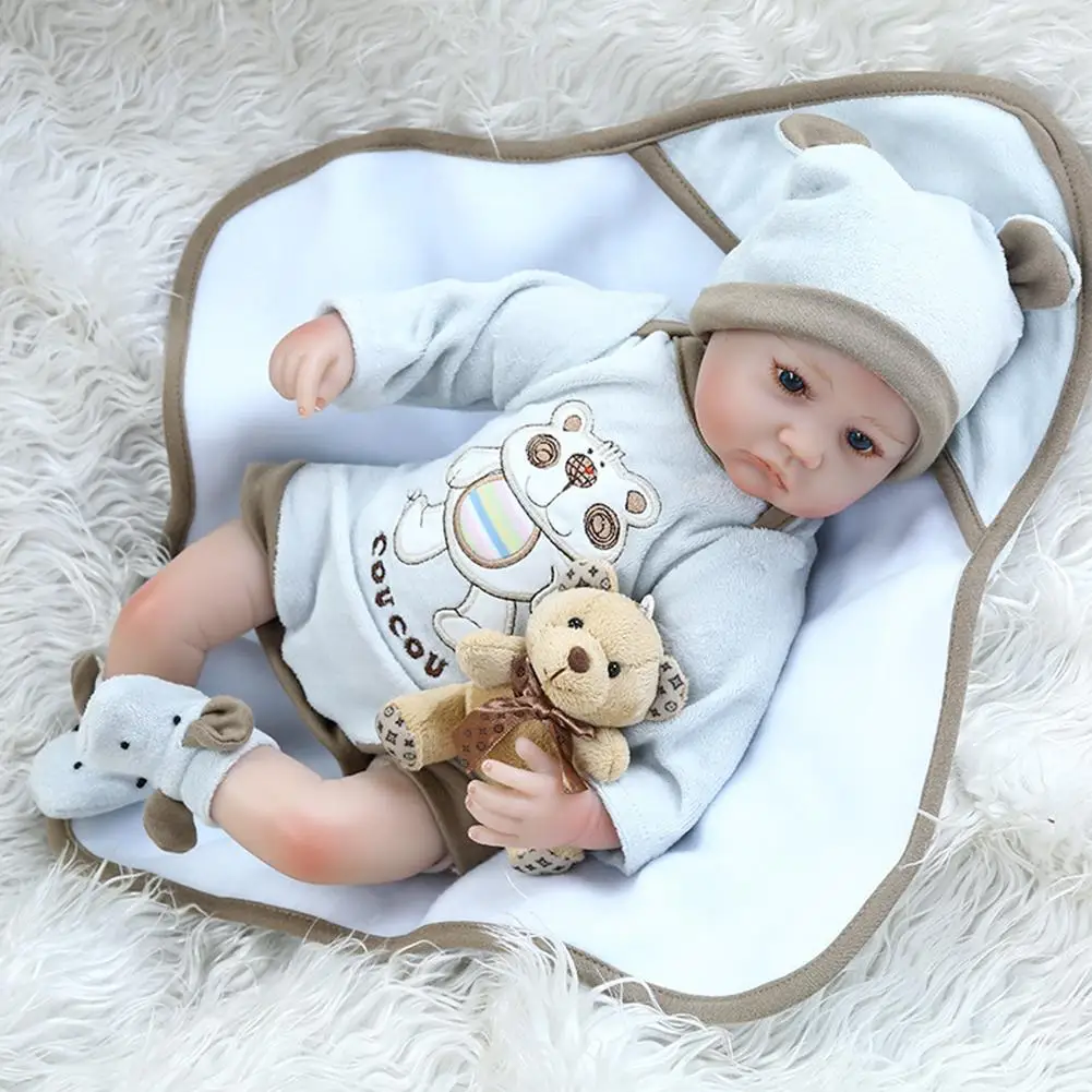 

40cm Lifelike Reborn Dolls Soft Simulation Silicone Skin Realistic Newborn Baby Dolls Gifts For Boys Girls Age 3+